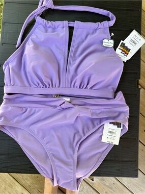 Women’s Lavender‎ Two-Piece Halter Swim Set new with tags
